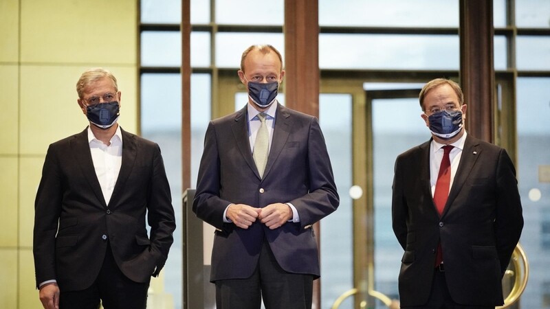 Drei Männer, ein Ziel: Sie wollen CDU-Bundesvorsitzender werden - Armin Laschet (l.), Friedrich Merz (M.) und Norbert Röttgen.