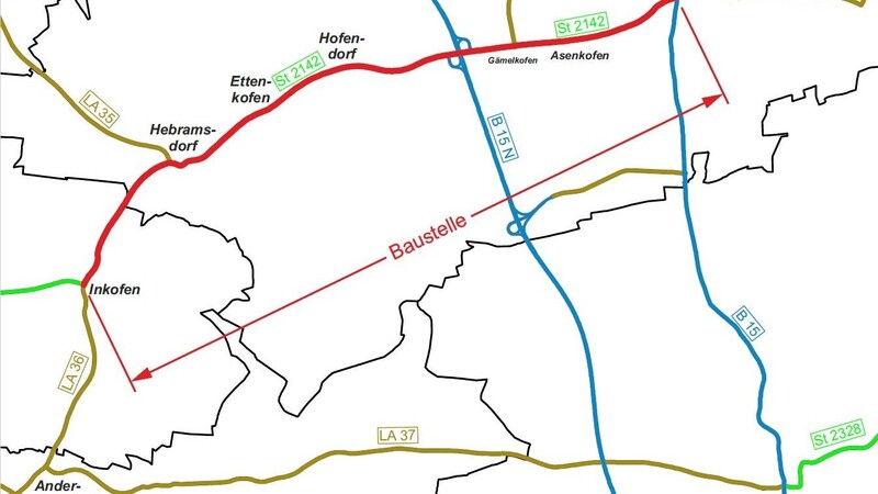 Ab 9. März wird der Abschnitt der St 2142 zwischen Hofendorf und Neufahrn saniert.
