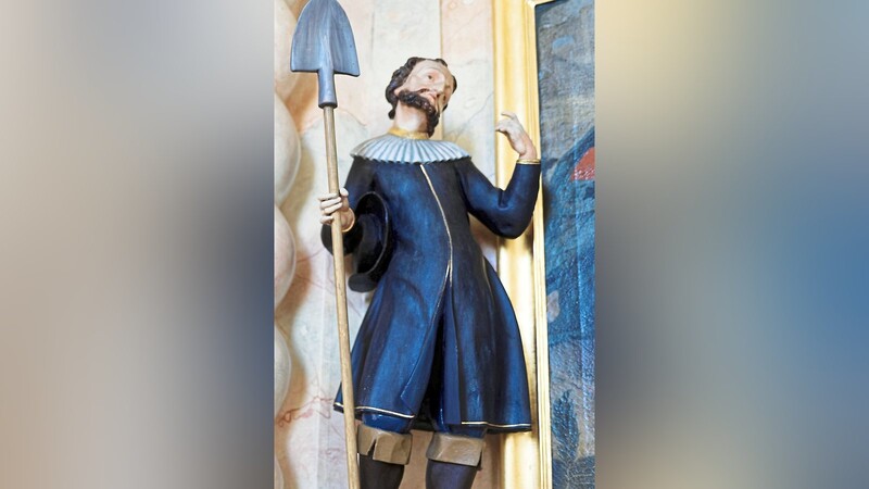 Der Heilige Isidor aus der Wallfahrtskirche Zeitlarn in der Gemeinde Künzing.