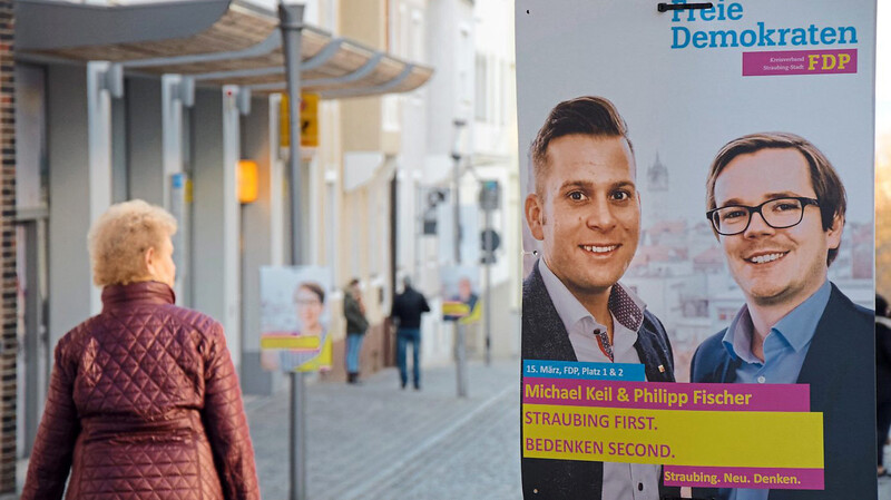 Straubing ist gelb: Die FDP hat ganze Arbeit geleistet.