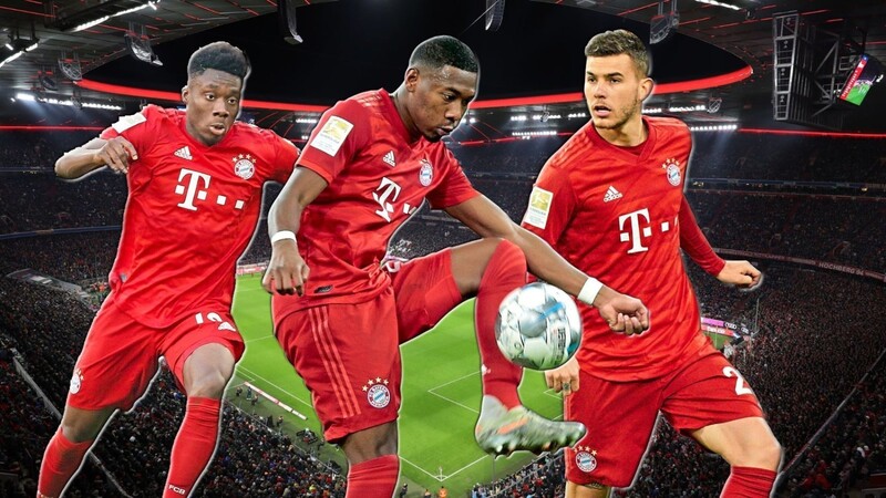 Drei Linksfüße in der Viererkette des FC Bayern (v.l.): Alphonso Davies, David Alaba und Lucas Hernández.