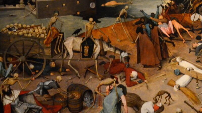 Ausschnitt aus einem Gemälde von Bruegel d.Ä.: Das Wüten der Pest.