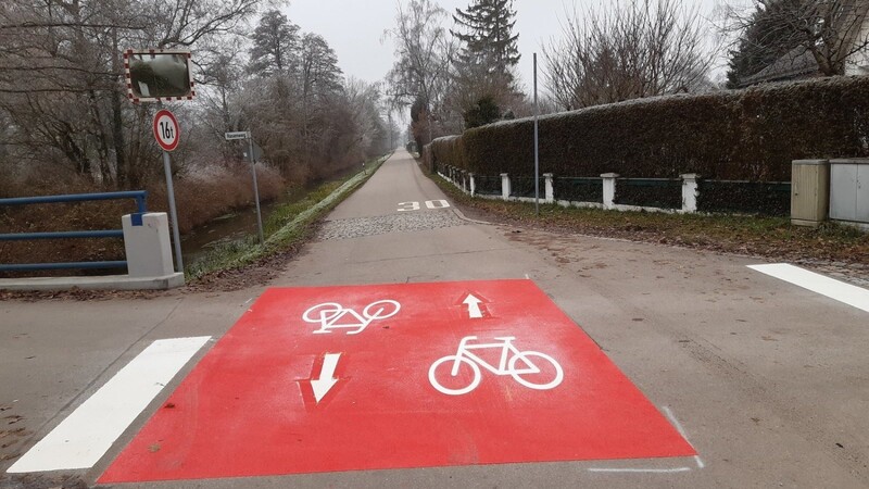 Die Gartenstraße zwischen Westtangente und Tiergarten ist zur Fahrradstraße geworden.