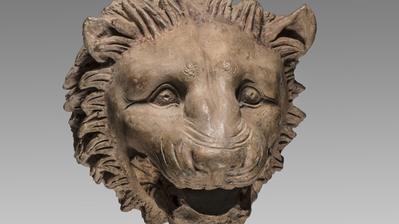 Einst floss Wasser durch das Maul des Löwen Wasserspeier, Ton, 4. Jh. v. Chr.
