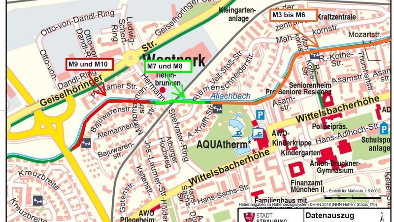 Die aktuellen Baumaßnahmen entlang des Allachbachs in Straubing im Überblick.