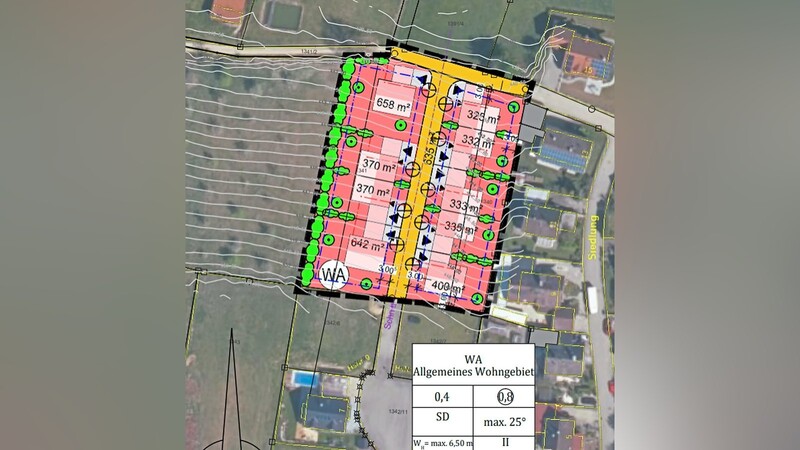 So gestaltet sich laut Entwurf das allgemeine Wohngebiet "Am Hochfeld Erweiterung".