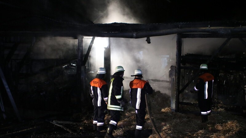 Mindestens 200.000 Euro Schaden und neun tote Kälber nach einem Großbrand auf einem Bauernhof in Finsterweiling im Landkreis Neumarkt in der Oberpfalz.