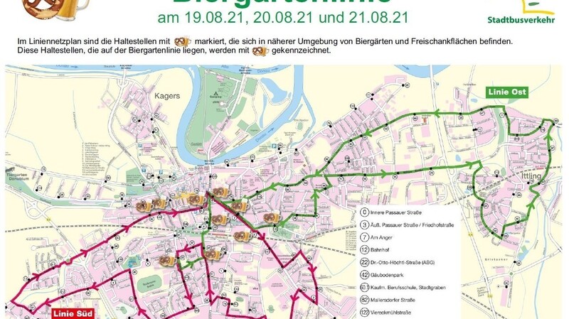 Von 19. bis 21. August soll ein Stadtbus die Fahrgäste zu den Biergärten in Straubing bringen.