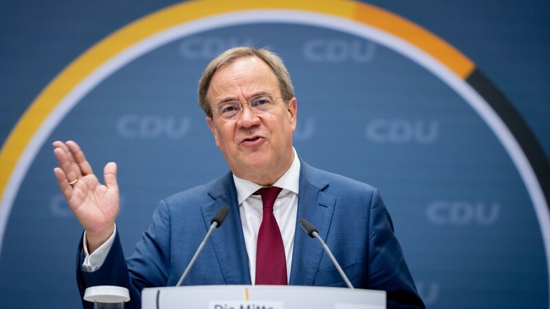 CDU-Kanzlerkandidat Armin Laschet am Montag bei einer Pressekonferenz nach der Vorstandssitzung seiner Partei.