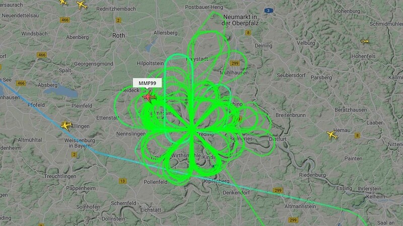Auf Radar-Aufnahmen wirkte die Flugroute des Nato-Airbus wie eine riesige Blume.