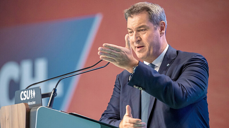 "Wir wollen keinen Linksrutsch in Deutschland", sagt der CSU-Vorsitzende Markus Söder.