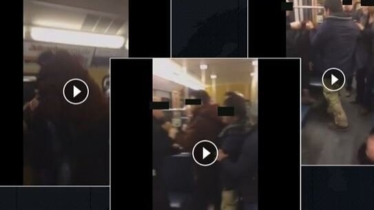 Auszüge aus dem Handyvideo, das ein Fahrgast ins Internet gestellt hat. Das Video zeigt die Rangelei zwischen den Asylbewerbern und einigen Fahrgästen.