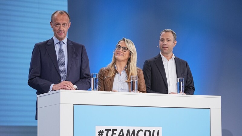 Weiblicher, jünger und ostdeutscher: In diese Richtung will Friedrich Merz (l.) die CDU mithilfe von Christina Stampp und Mario Czaja verändern.