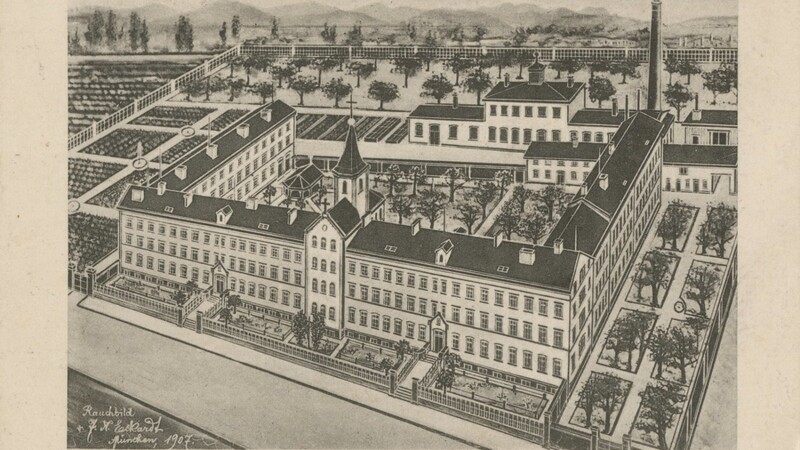 Straubinger Pflegeanstalt, um 1907.