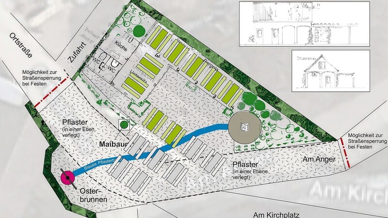So sieht er aus, der von den Bürgern selbst erarbeitete Entwurf für den neuen Dorfplatz in Osterwaal. Jetzt ist die Kommune am Zug, um ein einfaches Dorferneuerungsverfahren in Gang zu bringen.