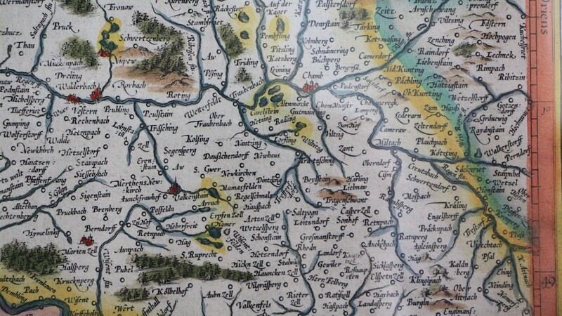 Das "Palatinatus Bavariae" von Gerhard Mercator aus dem Jahr 1572 zeigt die Oberpfalz mit Cham.