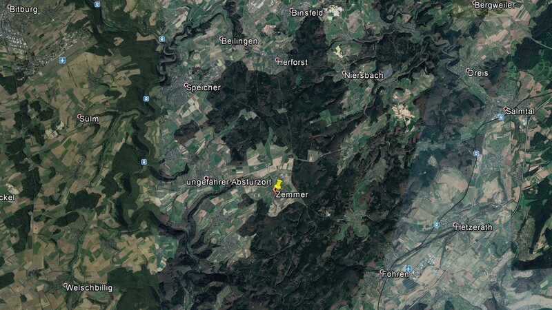Ein Google Earth-Screenshot zeigt den Ort Zemmer.