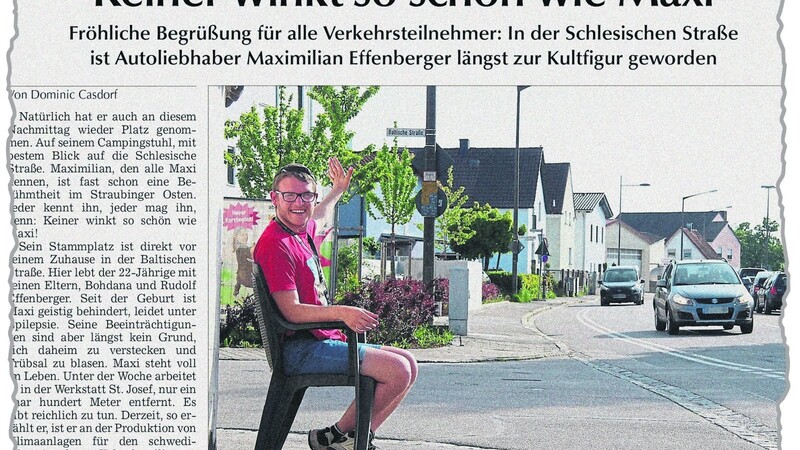 In der Samstagsausgabe berichtete das Straubinger Tagblatt über Maxi, den fröhlichen Winker aus Straubing-Ost.
