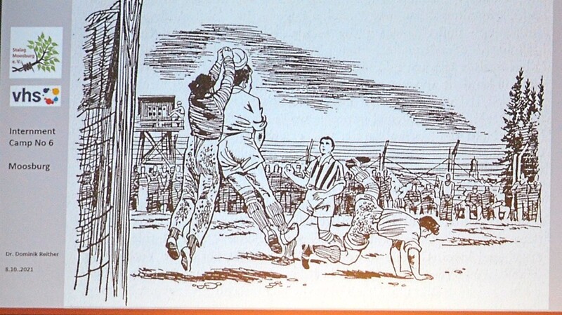 Bei einem VHS-Vortrag zeigte Dr. Dominik Reither auch, dass Sport im Internierungslager möglich war.