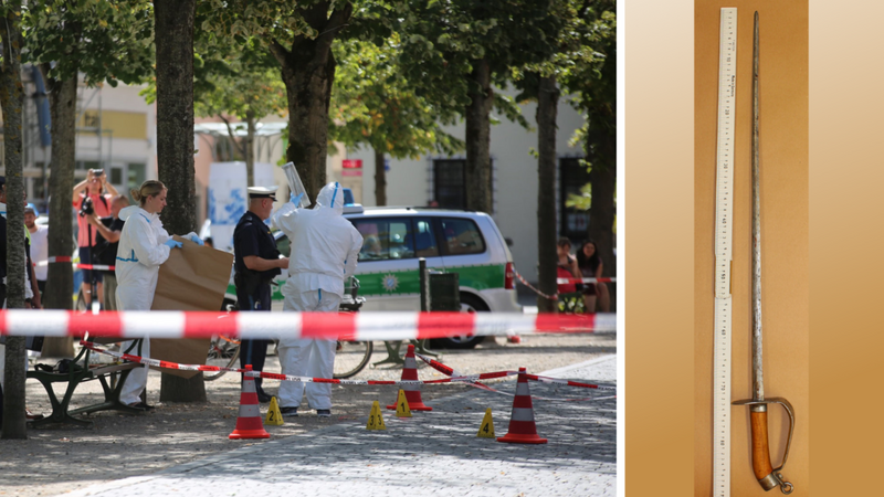 Dieses Foto eines Degens, der Tatwaffe, hat das Polizeipräsidium Oberpfalz am Mittwoch veröffentlicht.