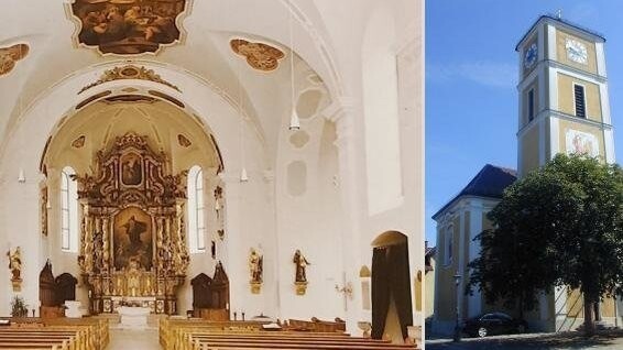 Mit Postkarten mit dem Altar der Stadtpfarrkirche beziehungsweise des Wandbildes am Ränkamer Kirchturm wünscht Pfarrer Karl-Heinz Seidl in der Coronakrise Vertrauen und die Zuversicht, die der Glaube schenkt.