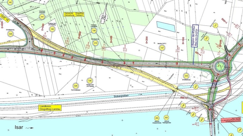 Die künftige Radverkehrsführung von Schönbühl nach Teisbach soll sich an der im Bau befindlichen Straße DGF 8 orientieren.