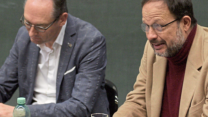 Politiker Bernhard Seidenath (l.) und Professor Gian Domenico Borasio.