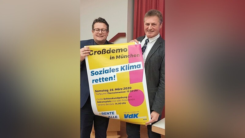Der VdK und setzt auf die "Rente für alle", dafür will man sogar demonstrieren. Zu sehen sind Bezirksgeschäftsführer Christian Eisenried (links) und Ortsverbandsvorsitzender Walter Stretz.