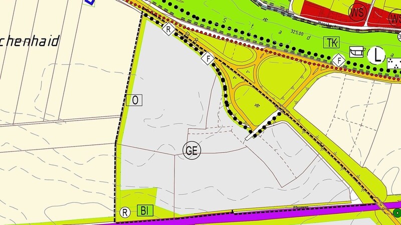 So sieht das neue Gewerbegebiet Lerchenhaid im derzeitigen Stand der Planungen aus.