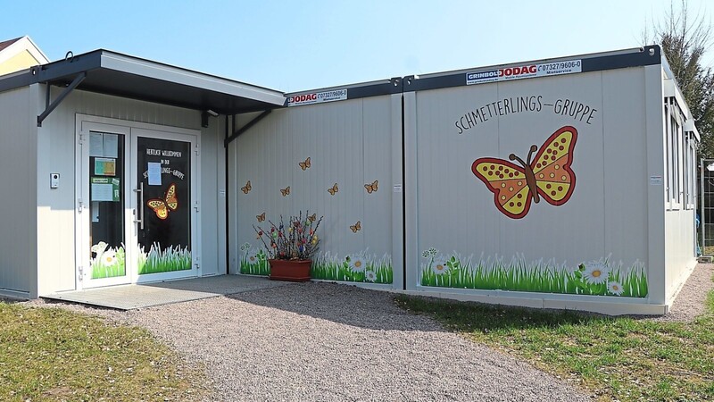Die "Schmetterlingsgruppe" ist derzeit in Containern im Klostergarten vis-a-vis des Kindergartens St. Michael untergebracht.