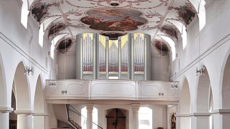 Die Frontansicht der neuen Orgel. Die Darstellung stammt aus dem Prospekt des Herstellers.