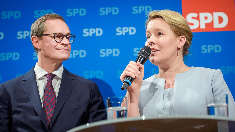 Berlins Regierender Bürgermeister Michael Müller will nicht mehr als Vorsitzender der Berliner SPD antreten. Bundesfamilienministerin Franziska Giffey kann sich eine Doppelspitze vorstellen.