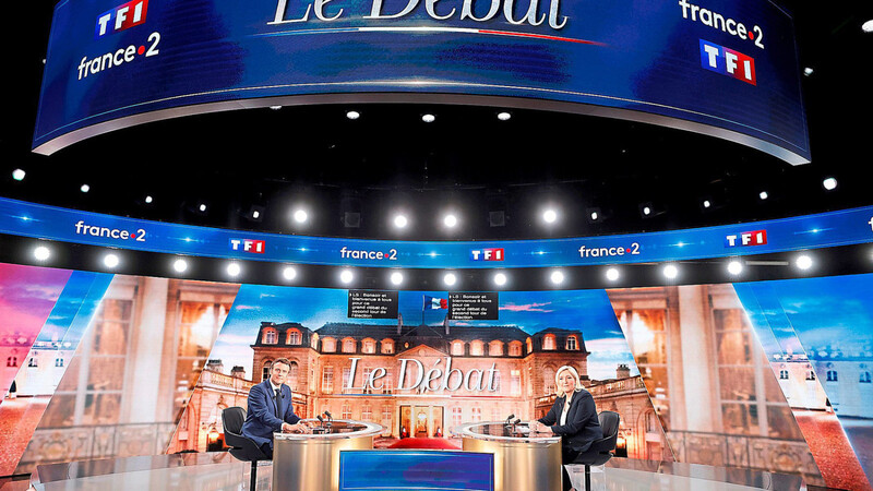 Beim TV-Duell vor der französischen Präsidentschaftswahl zwischen Staatschef Emmanuel Macron und Herausforderin Marine Le Pen geht es am Mittwoch durchaus hitzig zu.