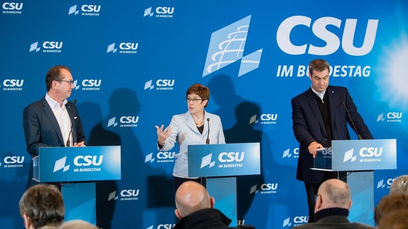Nachdem unter den Parteichefs Markus Söder (r.) und Annegret Kramp-Karrenbauer Frieden zwischen CDU und CSU eingekehrt ist, drängen Söder und Alexander Dobrindt auf eine schnelle Klärung der AKK-Nachfolge.