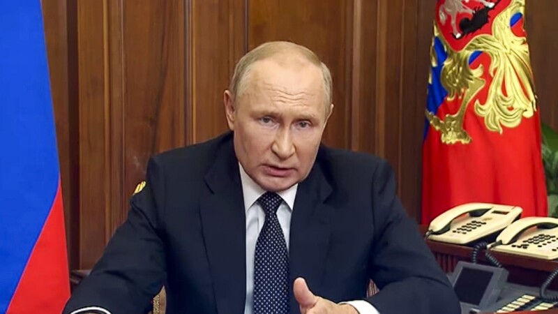 In einer TV-Rede an die Nation verkündet Wladimir Putin die Teilmobilmachung der russischen Streitkräfte.