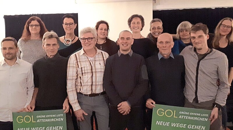 Die Kandidaten der Grünen Offenen Liste um Bürgermeisterkandidat Walter Schlott (links).