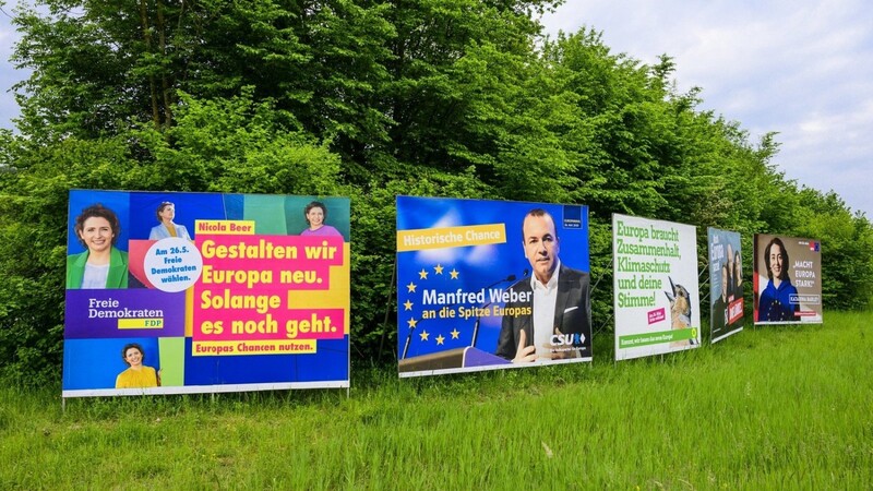 Im Vergleich zu den Bundestags-, Kommunal- oder Landtagswahlen waren die Wahlplakate zur Europawahl spärlich in der Kreisstadt gesät.