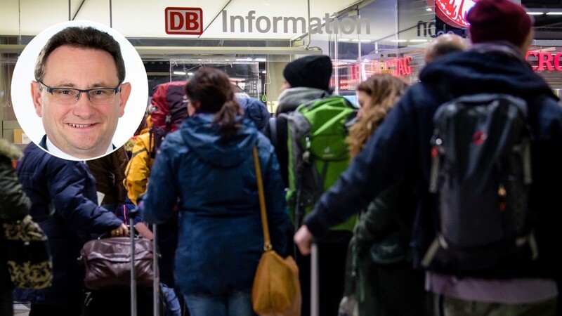 Wenn ein Zug ausfällt, bilden sich am Infoschalter lange Schlangen - so wie hier am Münchner Hauptbahnhof. Unions-Fraktionsvize Ulrich Lange (kleines Bild) will dies ändern.