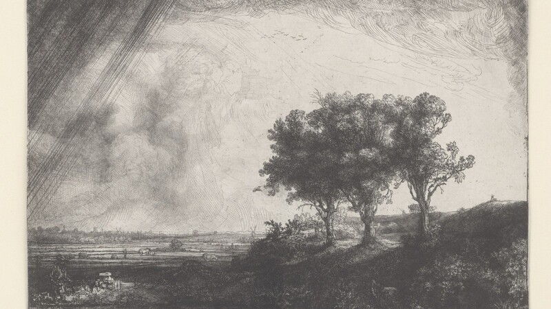 Eine von Rembrandts famosen Radierungen: "Die drei Bäume" aus dem Jahr 1643
