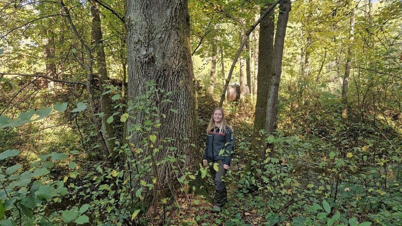 Johanna Gierl in einem Wald bei Schwarzach: Draußen fühlt sich die junge Forstrevierleiterin am wohlsten.