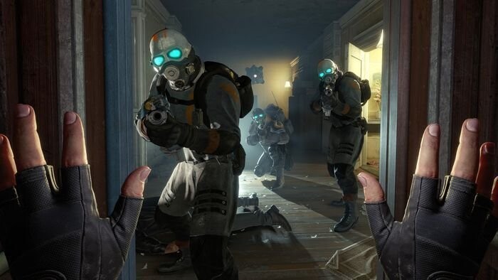 Spielszenen aus "Half Life: Alyx", das im März 2020 erscheinen soll. Von vielen Fans wird die Fortsetzung der bekannten Videospielreihe mit Spannung erwartet.