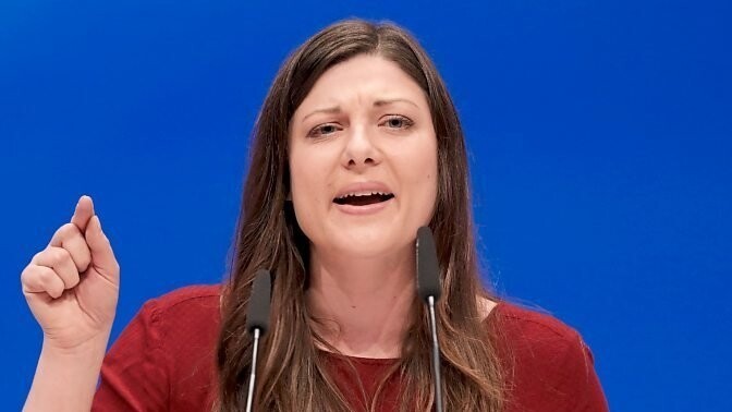 Johanna Uekermann beim SPD-Sonderparteitag 2017 vor einer für sie wegweisenden Bundestagswahl.