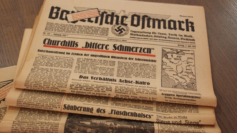 Aus der Nazizeit sind noch eine Exemplare "Bayerische Ostmark" im Archiv der Stadt.