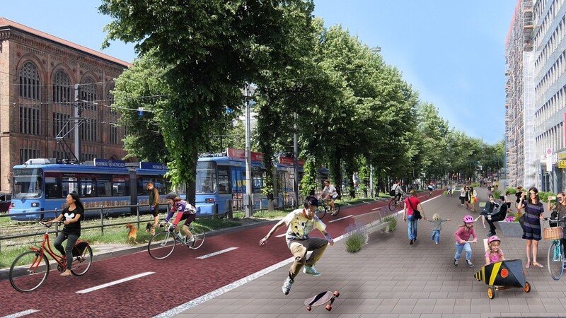 Mehr Platz fürs Rad, mehr Platz für Fußgänger. So könnte die Sonnenstraße einmal aussehen.