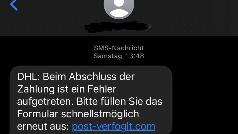 Bei diesen Nachrichten handelt es sich laut Hauptzollamt Regensburg um Fake-SMS und sollen vom Empfänger ignoriert und gelöscht werden.