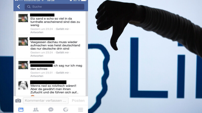 Auch auf unseren Facebook-Seiten (im Bild der Dingolfinger Anzeiger) gingen einige geschmacklose Beiträge zu dem Thema ein. (Fotomontage: dpa/Facebook)