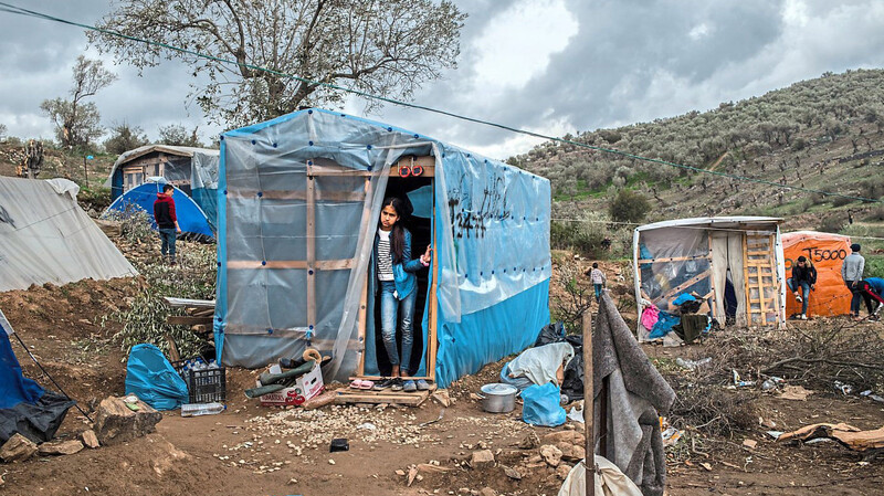 Ein provisorisches Zeltlager auf der griechischen Insel Lesbos. Die Hygienebedingungen sind hier schlecht.