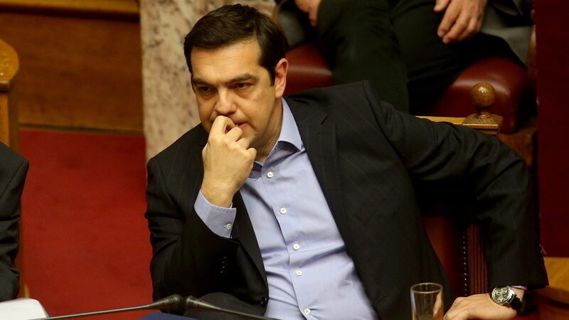 Der griechische Premierminister Alexis Tsipras bei einer parlamentarischen Debatte über Steuer- und Reformpläne am 8. Mai 2016 in Athen.