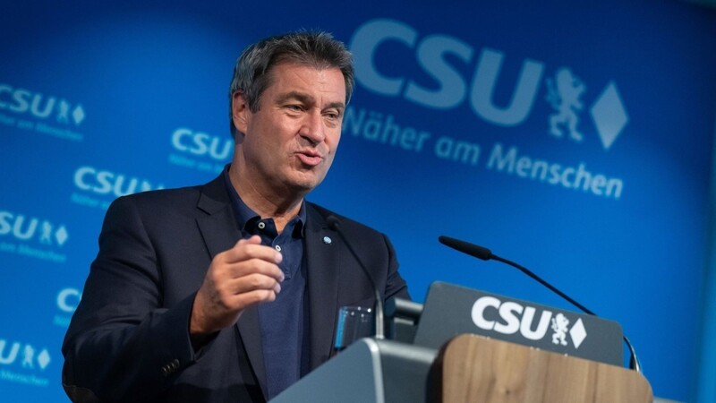 Markus Söder, CSU-Vorsitzender und Ministerpräsident von Bayern, spricht.