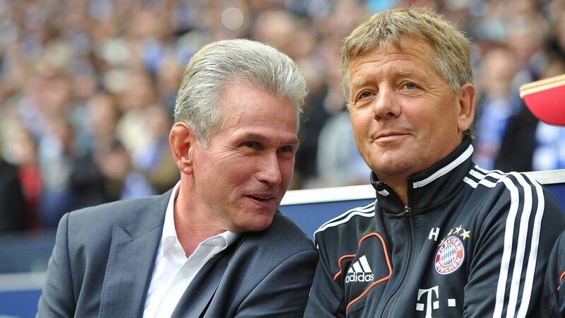 Jupp Heynckes und sein Co-Trainer Peter Hermann (r.) haben mit dem FC Bayern das Triple geholt.